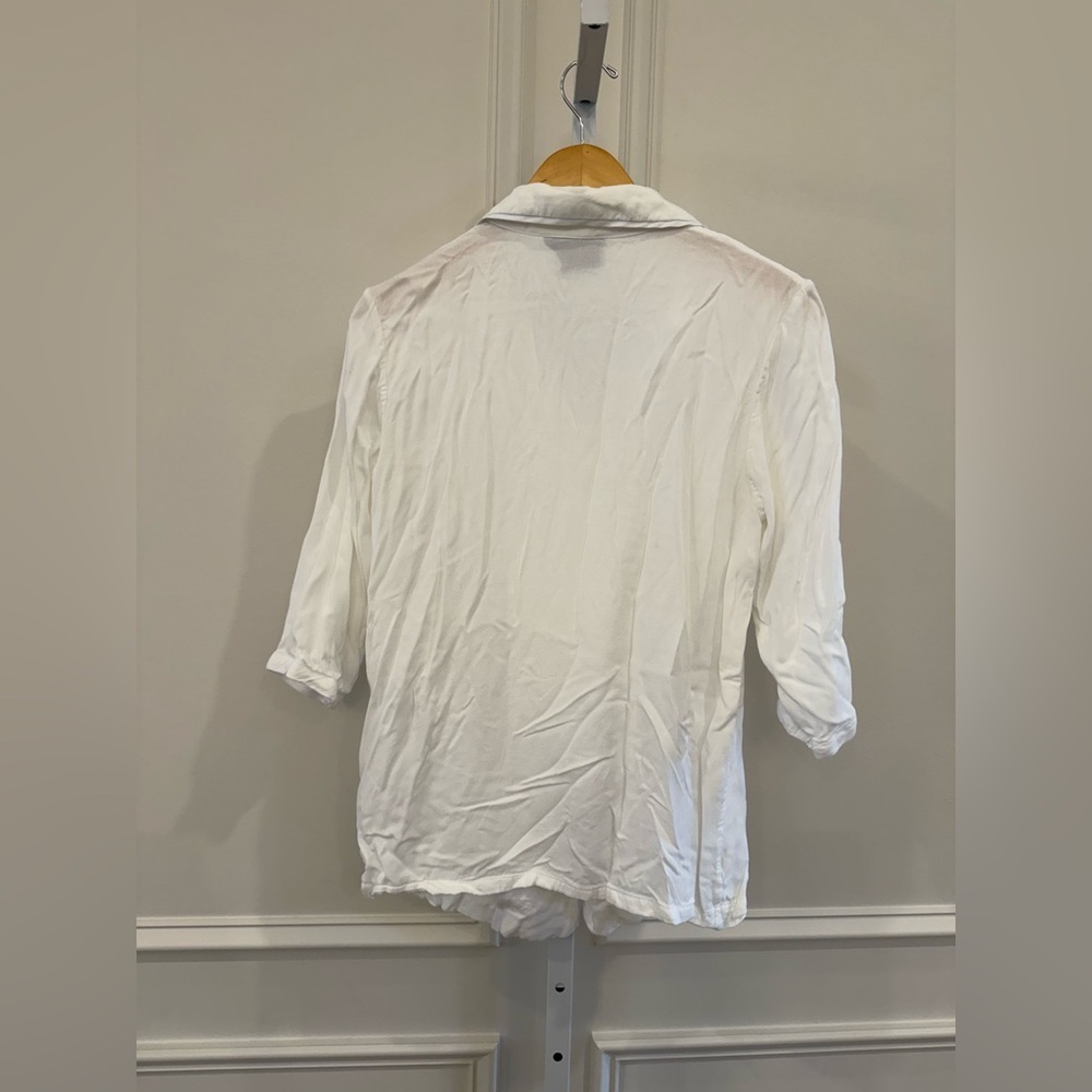 Sleeper White Button-Up Pajama Top - Picture 5 of 6